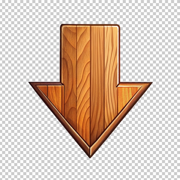 PSD icono de flecha de madera