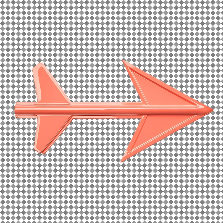 PSD icono de flecha renderizado en 3d que apunta a la derecha