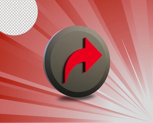 icono de flecha de renderizado 3d