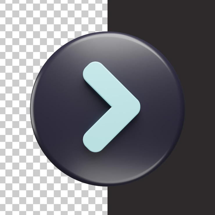 PSD icono de flecha en renderizado 3d