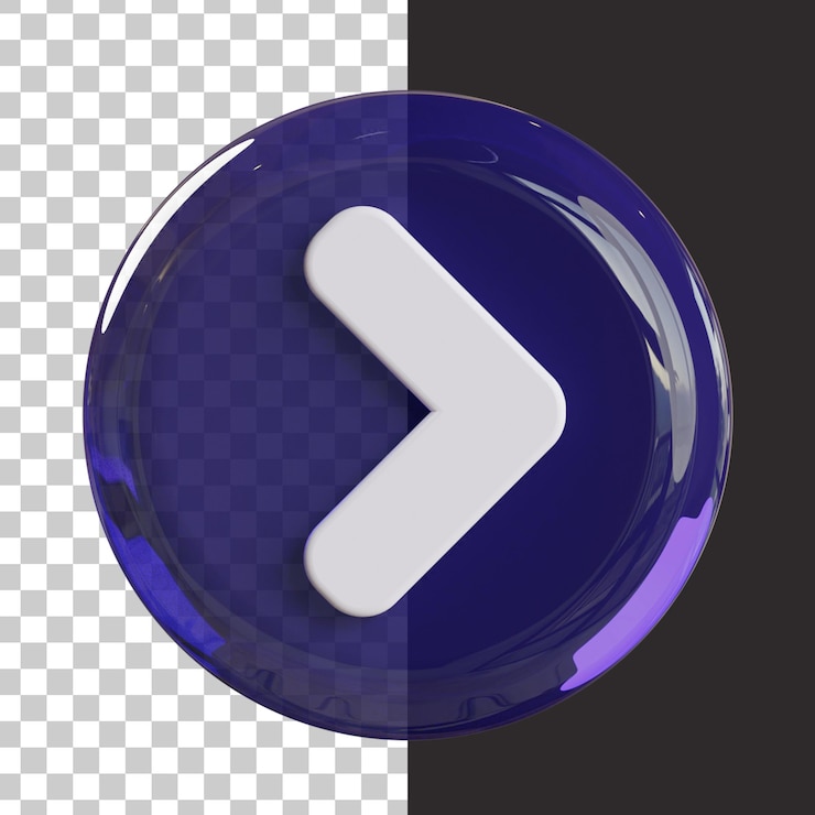 PSD icono de flecha en renderizado 3d