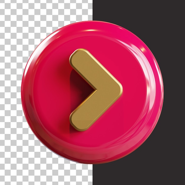 Icono de flecha en renderizado 3d