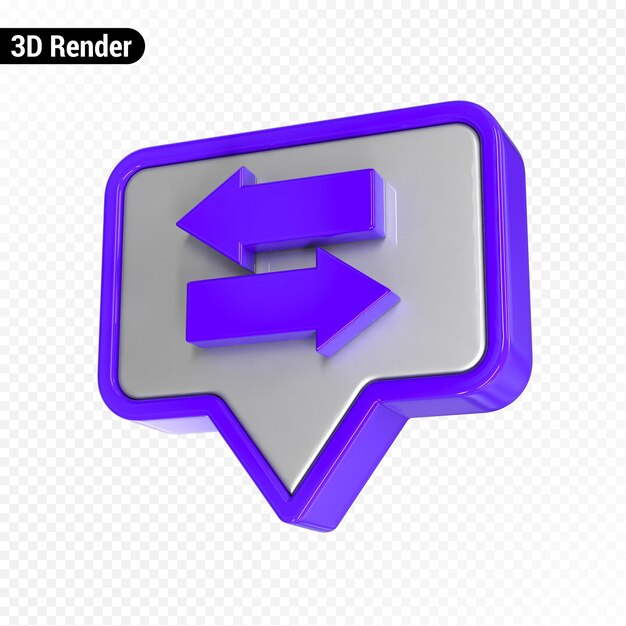 PSD icono de flecha en el renderizado 3d