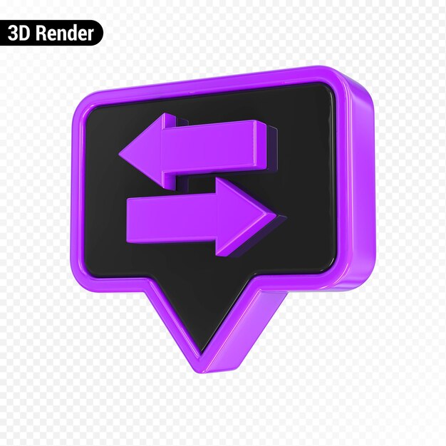 Icono de flecha en renderizado 3d