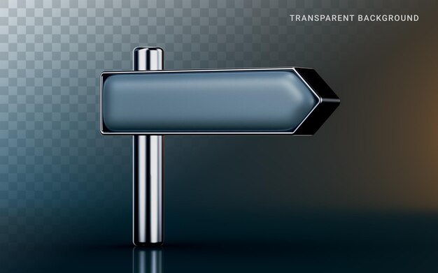 icono de flecha del tablero del lado derecho sobre fondo oscuro concepto de representación 3d para la dirección del mapa del lado del camino