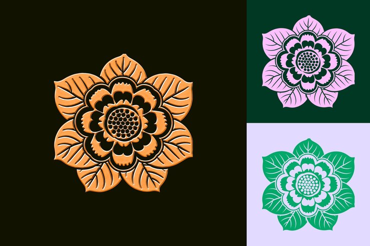 PSD icono de la flor de camelia emblema de la flor con diseños vectoriales únicos decorativos inspirados en la naturaleza victoriana