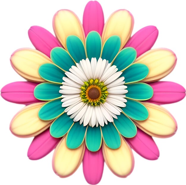 PSD el icono de la flor es un primer plano de un icono de flor colorido y lindo