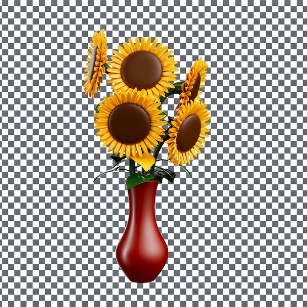 Icono de flor en fondo aislado y transparente