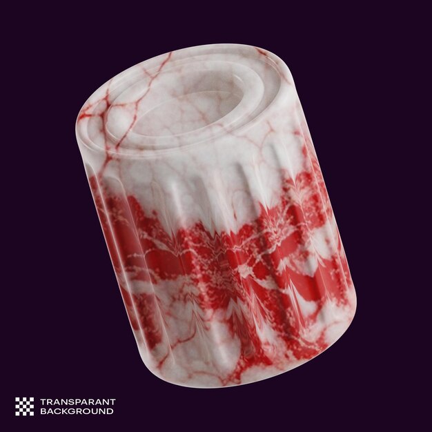 Icono de forma de mármol de polo abstracto en 3D