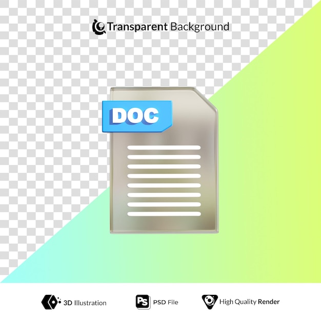 PSD icono de formato de archivo ilustración 3d