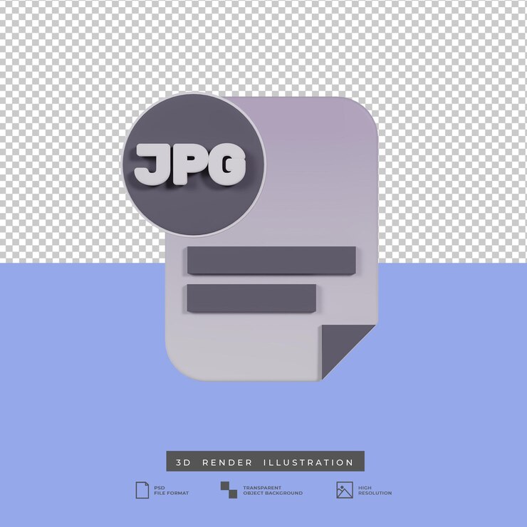 PSD icono de formato jpg de archivo de render 3d