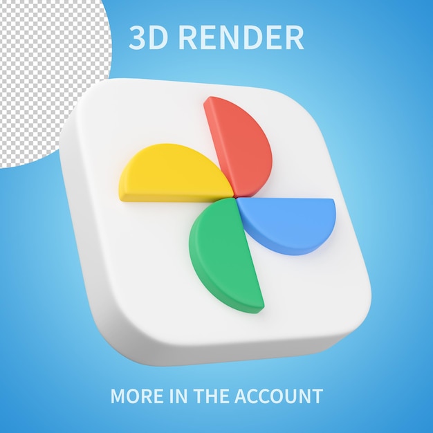 Icono de fotos de Google render 3d