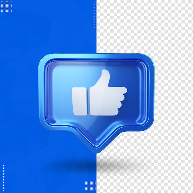 Icono frontal de facebook aislado en renderizado 3d