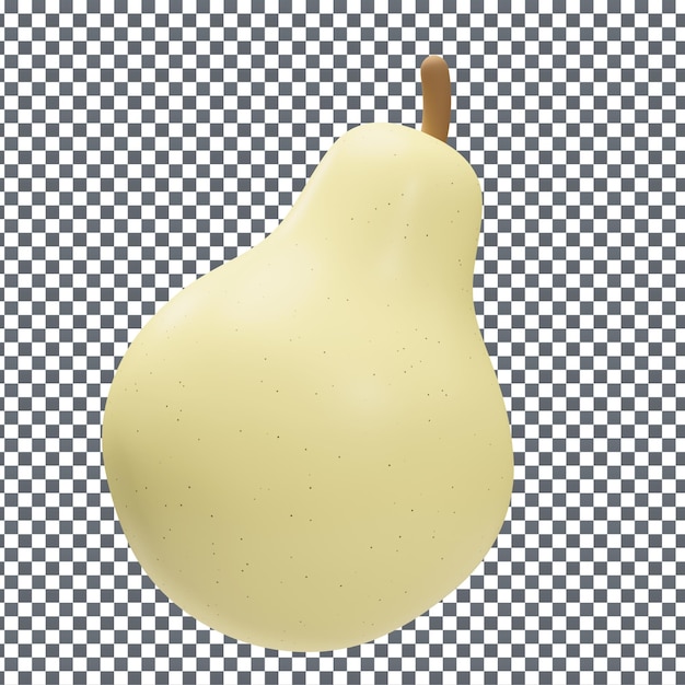Ícono de frutas PSD 3D en fondo aislado y transparente
