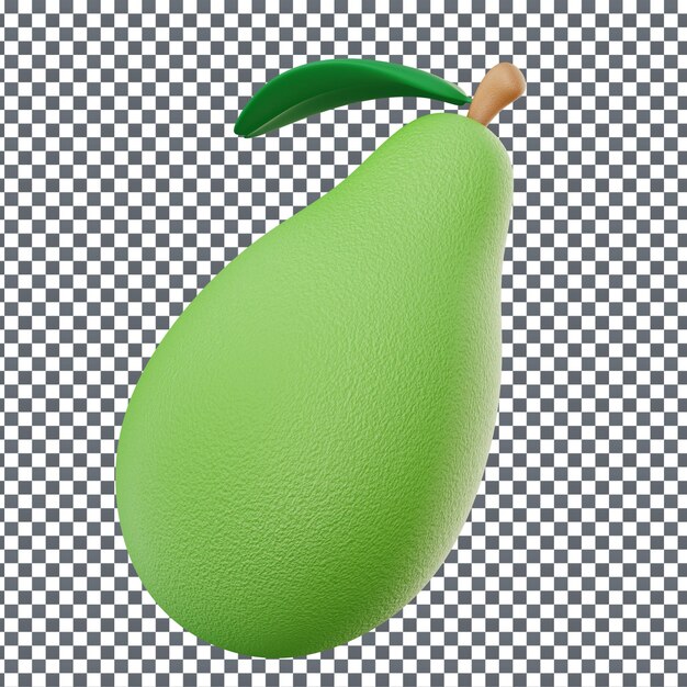 Ícono de frutas PSD 3D en fondo aislado y transparente