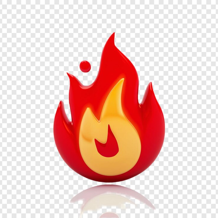 PSD icono de fuego 3d aislado en fondo transparente