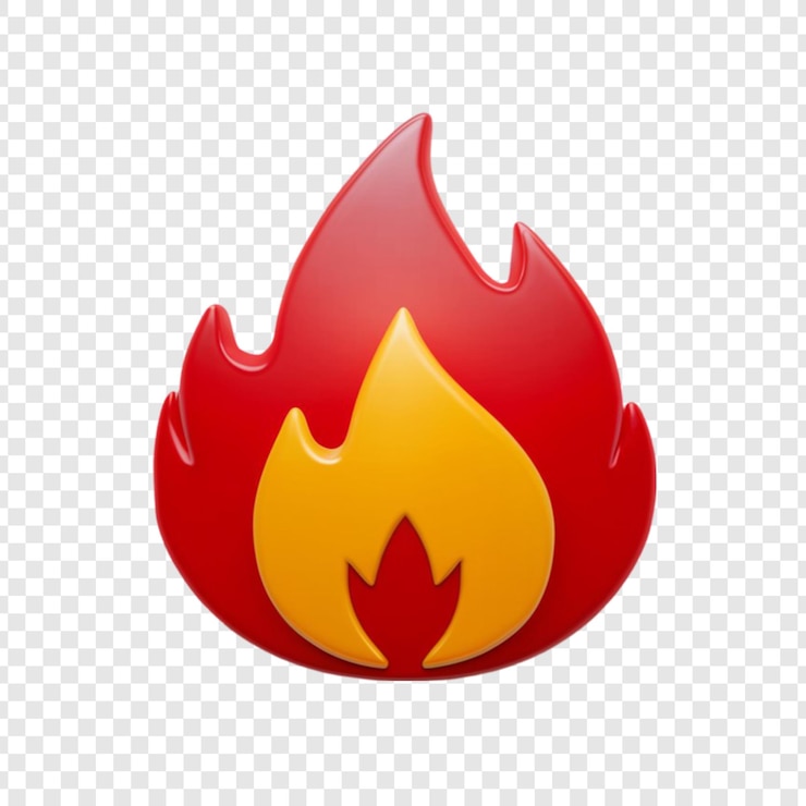PSD icono de fuego 3d aislado en fondo transparente