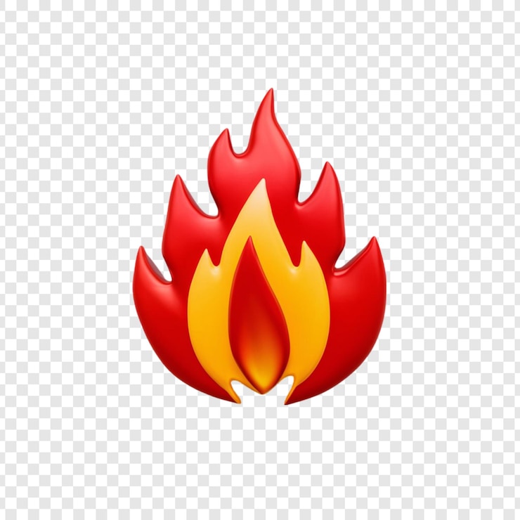 PSD icono de fuego 3d aislado en fondo transparente