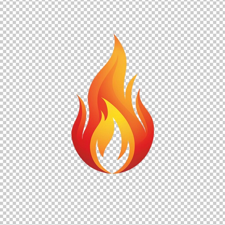 PSD icono de fuego de fondo transparente