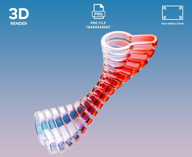 Icono futurista de renderizado 3D con forma de cristal