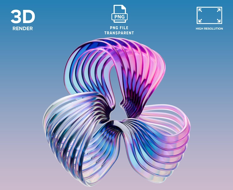 PSD icono futurista de renderizado 3d con forma de cristal