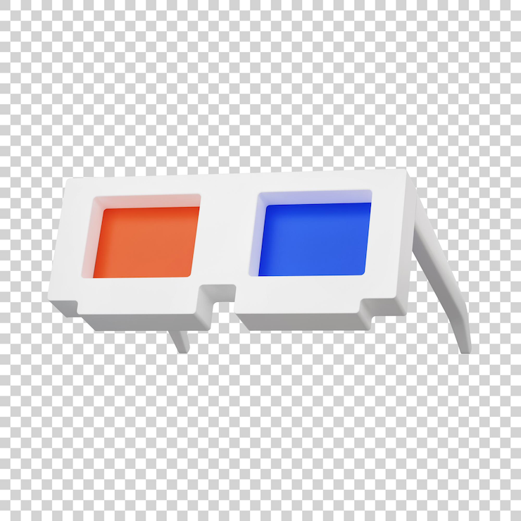 PSD icono de gafas 3d ilustración de procesamiento 3d