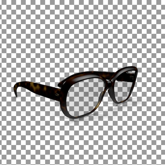 Icono de gafas PSD 3D sobre fondo aislado y transparente