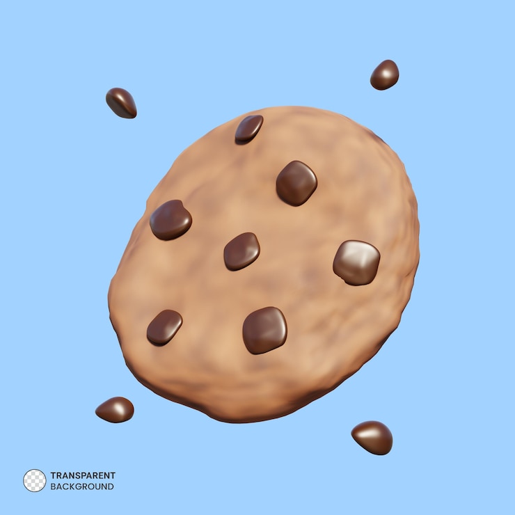 PSD icono de galleta de chocolate aislado 3d render ilustración