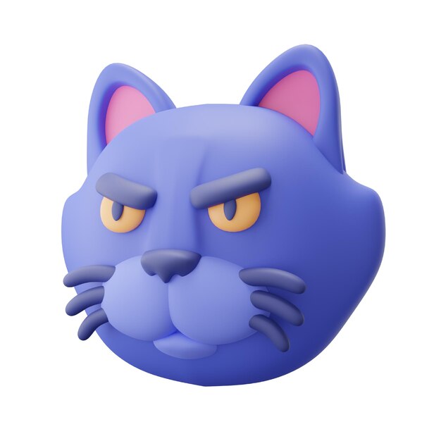 Icono de gato 3d para halloween