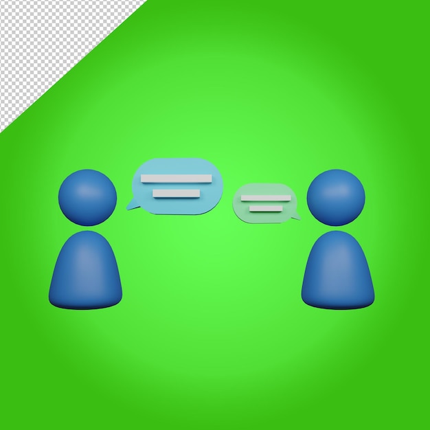 Icono de gente de conversación 3d