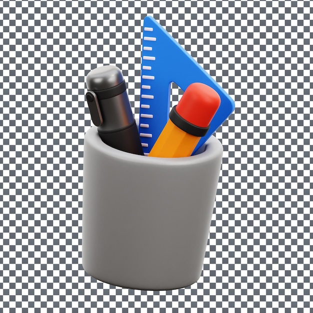 Icono de geometría psd 3d en fondo aislado y transparente