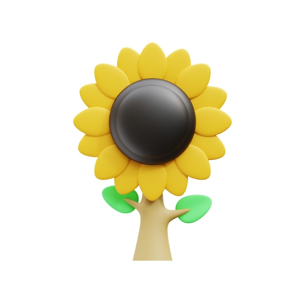 El icono de girasol en 3D