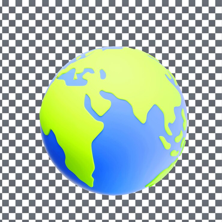 PSD icono de globo psd 3d en fondo aislado y transparente