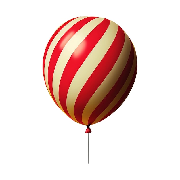 Icono de globo de rayas rojas y blancas 3d render