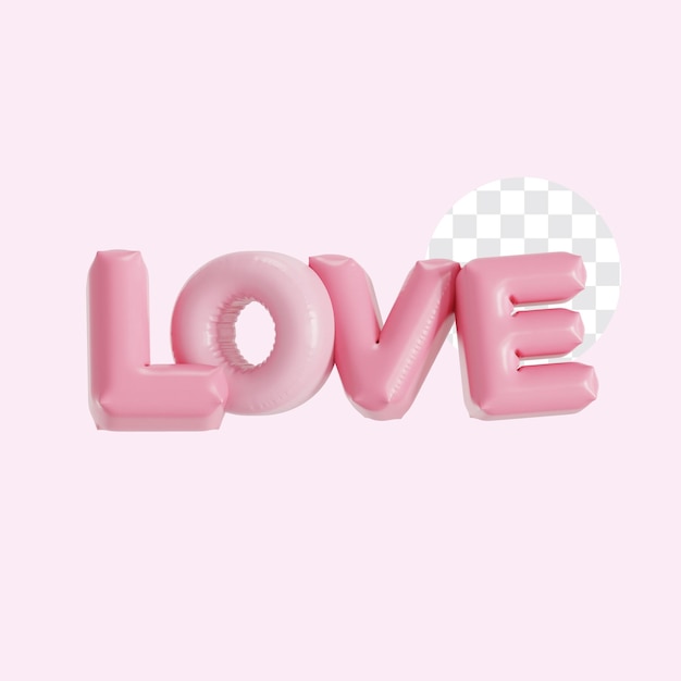 El icono de los globos de amor en 3D