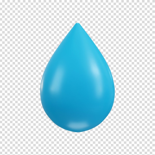 icono de gota de agua ilustración de vector de representación 3d