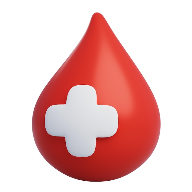 PSD el icono de la gota de sangre 3d cuidado de la salud y el concepto médico.