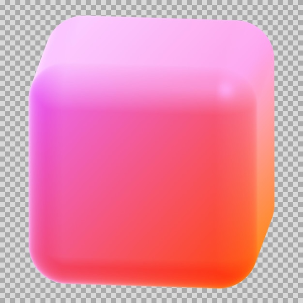 Icono de gradiente dinámico del cubo 3D