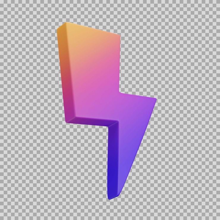 PSD icono de gradiente dinámico flash 3d