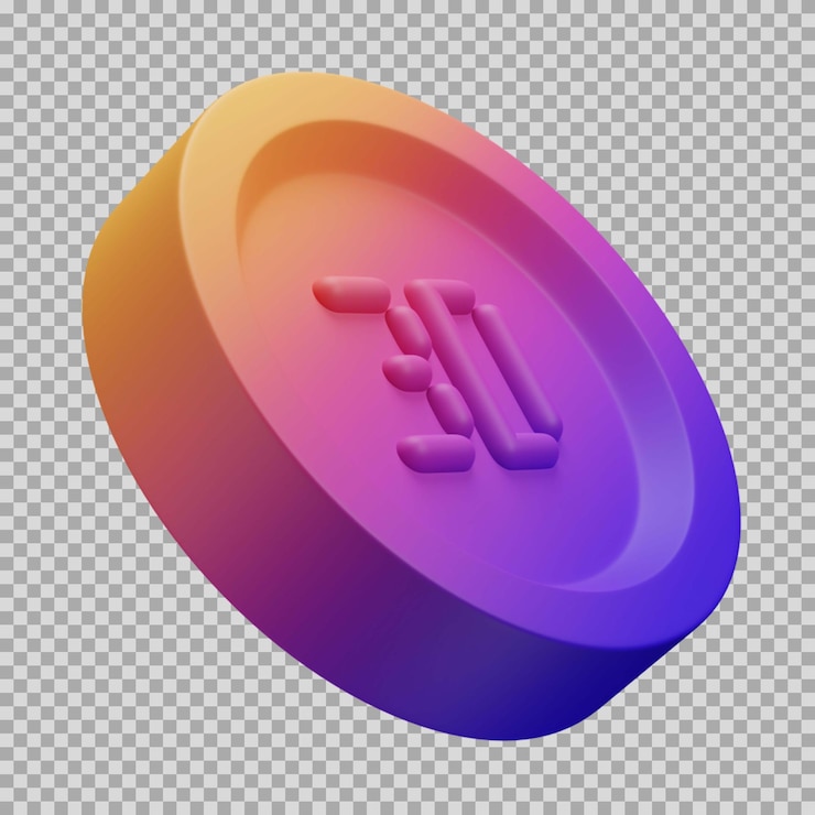 PSD icono de gradiente dinámico de moneda 3d