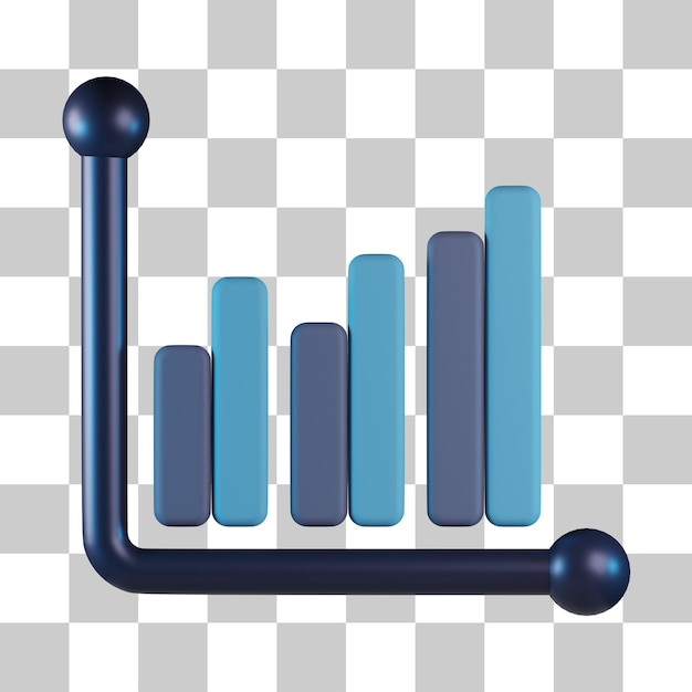 PSD icono de gráfico de barras 3d