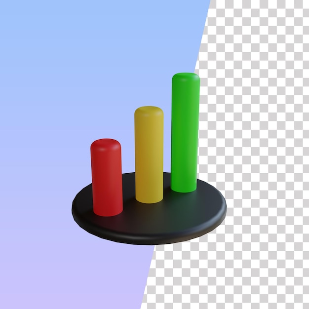 PSD icono de gráfico de barras 3d