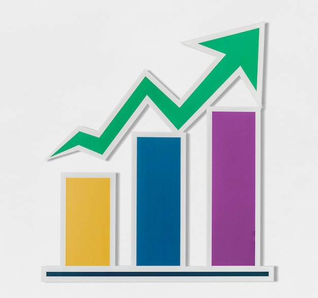 PSD icono de gráfico de barras de crecimiento empresarial