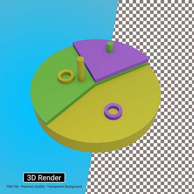 icono de gráfico circular 3d