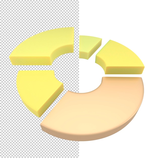 PSD icono de gráfico de diagrama de círculo ilustración de renderizado 3d simple