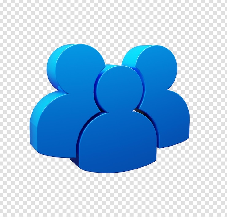 PSD icono de grupo de personas azules en 3d
