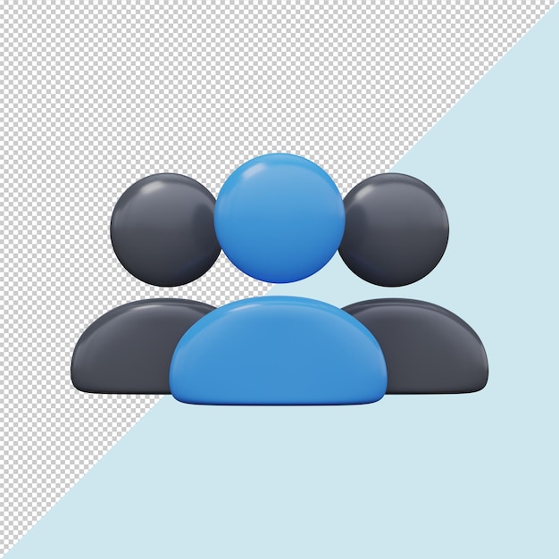 PSD icono de grupo de usuarios 3d render psd premium