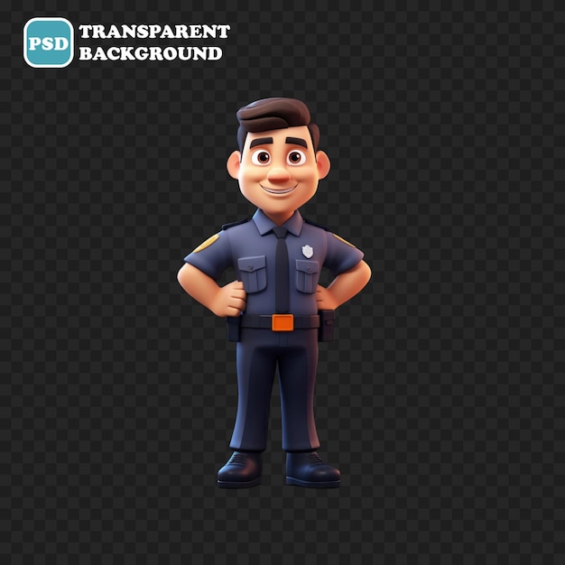 Icono de guardia de seguridad aislado ilustración de renderizado 3d