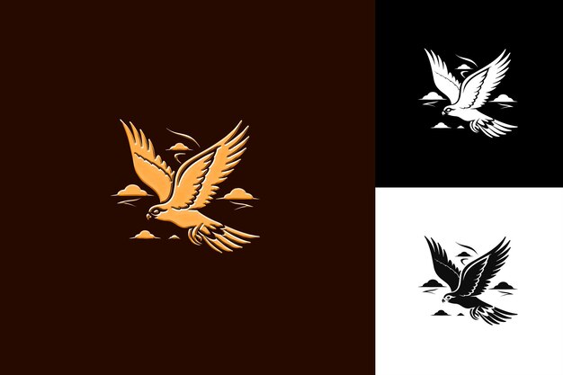 Icono de halcón Silueta afilada con pico como borde Swift Fal Ilustración Diseño de arte vectorial de animales