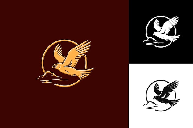 Icono de halcón Silueta afilada con pico como borde Swift Fal Ilustración Diseño de arte vectorial de animales